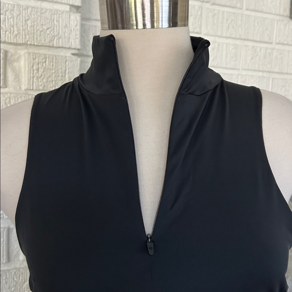 LULULEMON- NWT black tight fit lined half zip tank - Picture 2 of 8